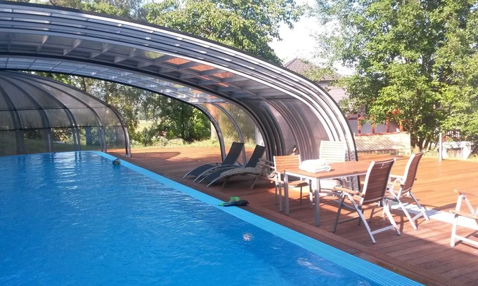 Turnov Villa | Relaxing Retreat with Pool & Spa in Bohemian Paradise