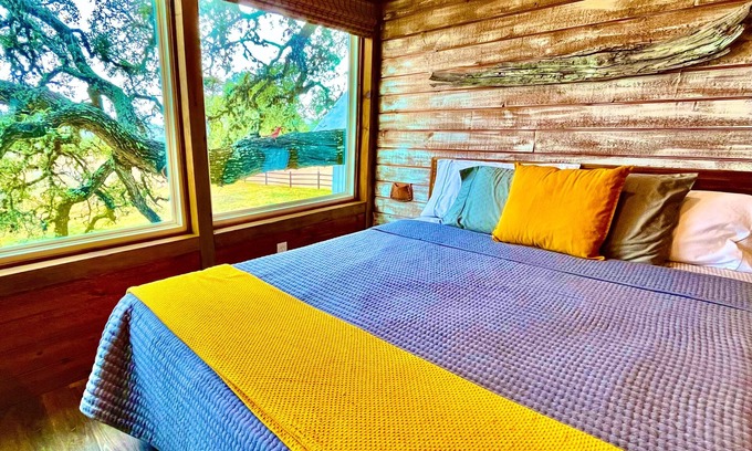 Dripping Springs Cabin | Enchanting Treehouse Suite with Pool & Hill Country Views