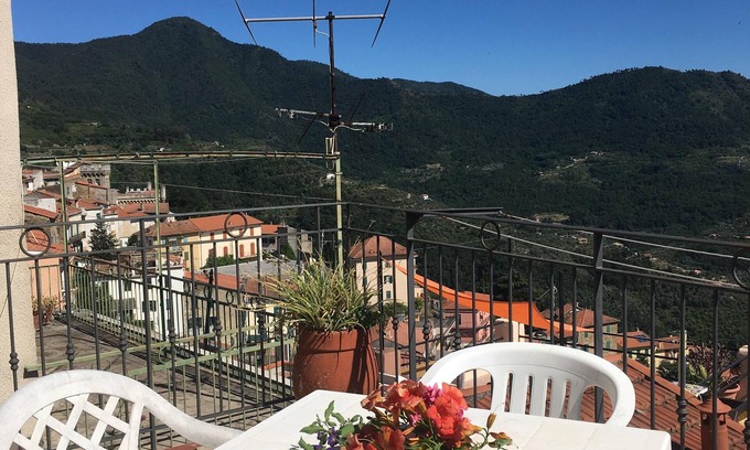 Perinaldo Apartment | Scenic Apartment in Borgo delle Stelle with Ocean View Terrace