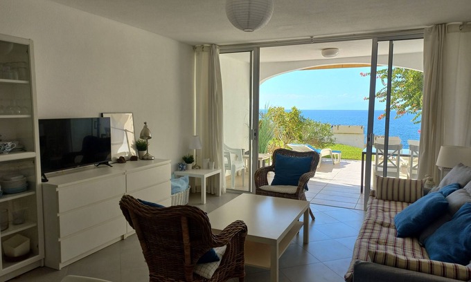 Callao Salvaje Apartment | Seaside Retreat: Terrace & Garden with Ocean Views