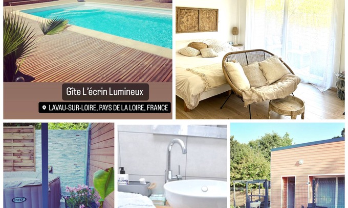 Lavau-sur-Loire Apartment | Magnificent Studio Pool and SPA
