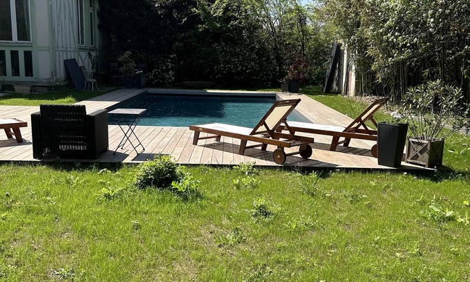 Maisons-Laffitte Villa | Serene Villa Retreat Near Paris with Pool and Spa Amenities
