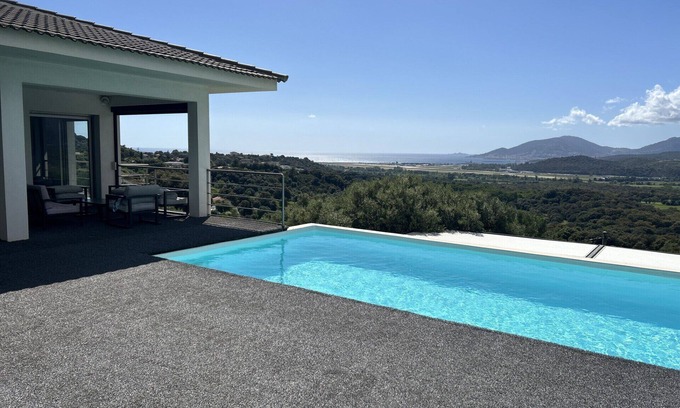 Bastelicaccia Villa | Magnificent villa, SEA VIEW, pool, 4 bedrooms, 3 shower rooms, air conditioning, not overlooked