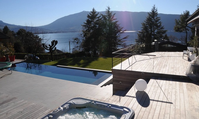 Veyrier-du-Lac House | Elegant Villa with Lake View, Heated Pool & Spa Retreat