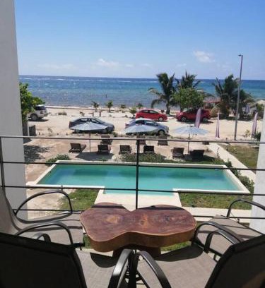 Mahahual Apartment | Beachfront Mahaguay - 2-Bedroom Retreat with Pool