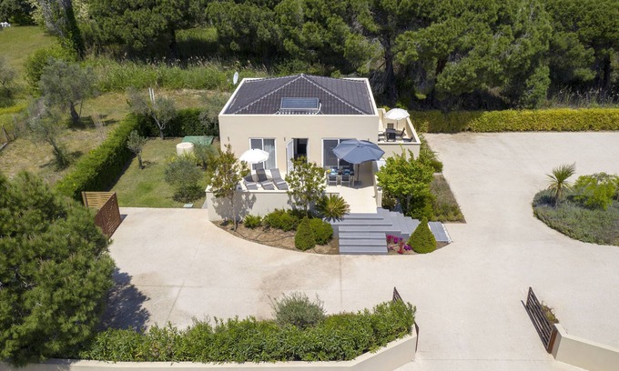 Vourvourou Villa | Seaside Retreat Steps from the Beach with Pool and Spa