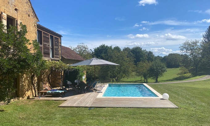 Saint-Laurent-la-Vallee House | Maison de Bertrand - fabulous stone house with private pool and huge garden