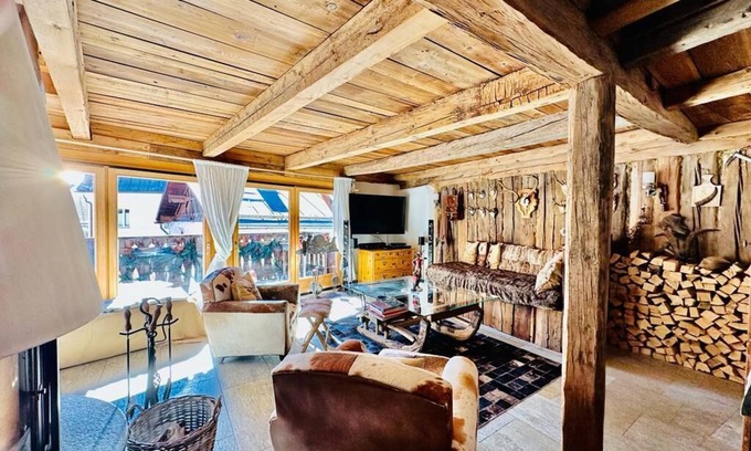 Sent Apartment | Cozy Alpine-Style Maisonette with Stunning 360° Fireplace