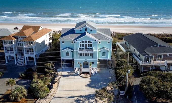 North Topsail Beach House | Majestic View: Oceanfront Home with Pool & Hot Tub