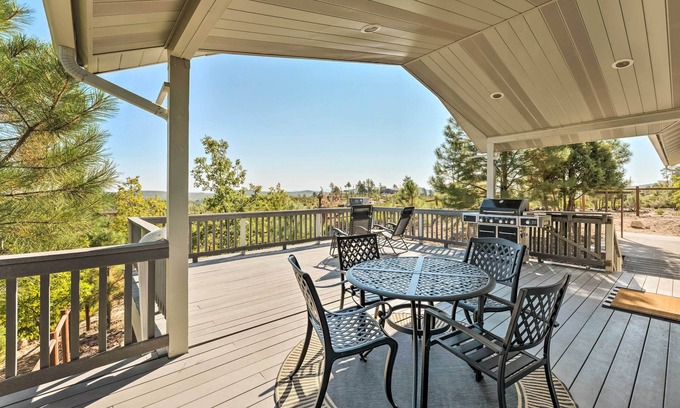 Timberland Acres House | Inviting Hilltop Haven with Deck, Grill & Scenic Views