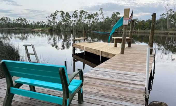 Gulf County House | Pet-Friendly Manatee Cove with Ocean Views, Steps to Beach