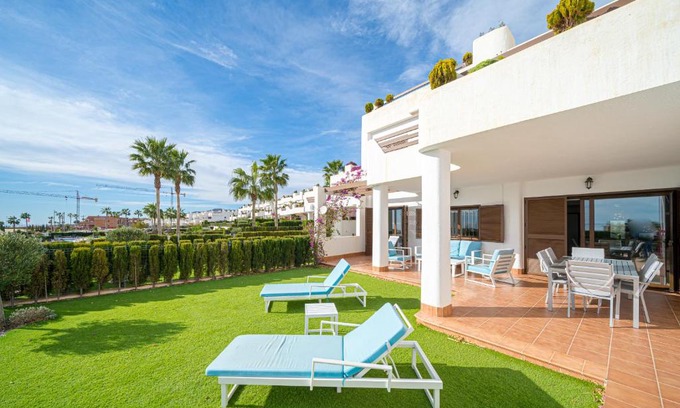 Mar de Pulpi Apartment | Discover Mango: Oceanfront Retreat with Pool & Hot Tub