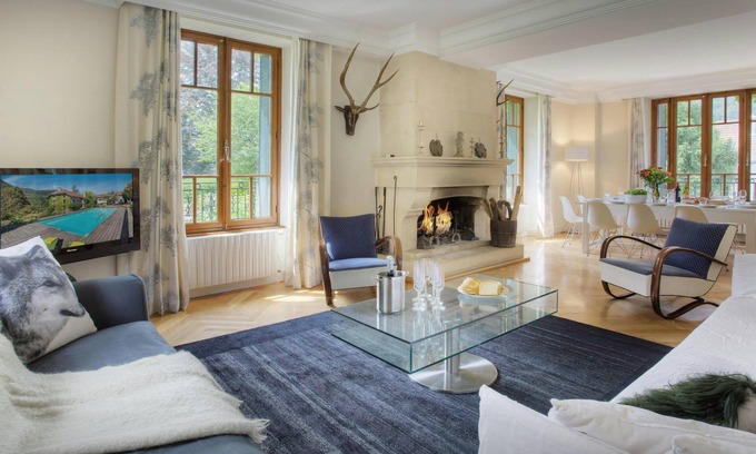 Le Petit-Bornand-les-Glieres House | Manoir de Leschaux: Alpine Retreat with Pool & Spa Amenities
