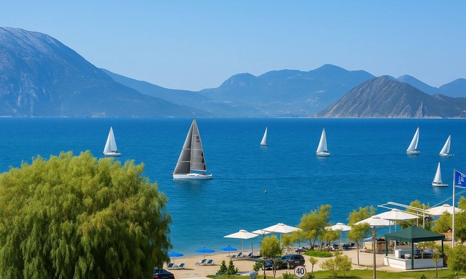 Patras Apartment | Relax at Mare - Oceanfront Retreat with Pool & Breakfast