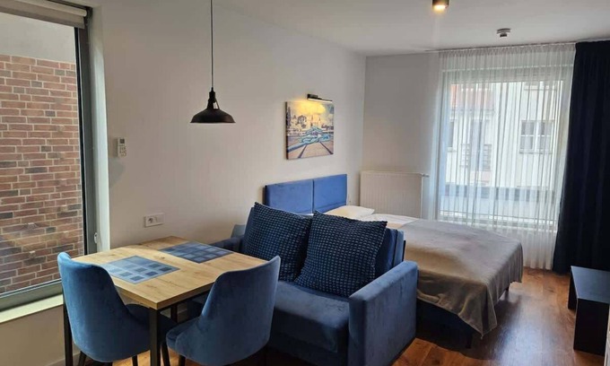 West Pomeranian Voivodeship Apartment | Cozy Studio in Szczecin with Kitchen and Coffee Machine