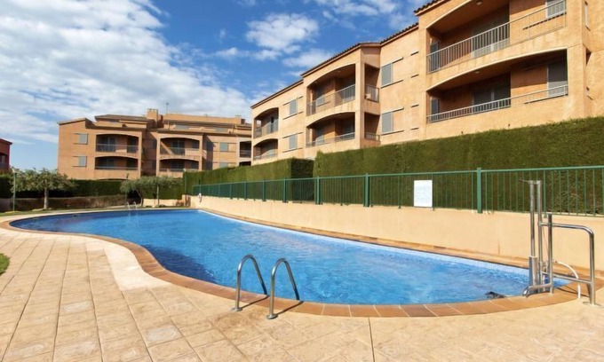 Calafat Apartment | Oceanfront Retreat at Marina Sant Jordi by Interhome