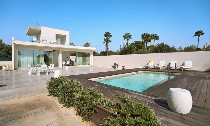 Sicily South Coast Villa | Mary's Sister Villa, modern style in front the sea. Just a unique place!