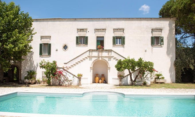 Latiano Villa | Villa Encantamiento: Historic Masseria with Pool & Spa