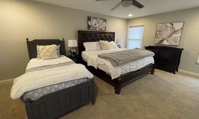Maxwell House | Master bedroom with lake view Fishers