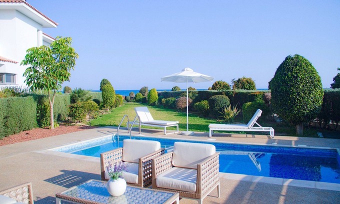 Mazotos Villa | Mazatos Beachfront Gardens | Villa with Garden View and Private Pool| Stunning.