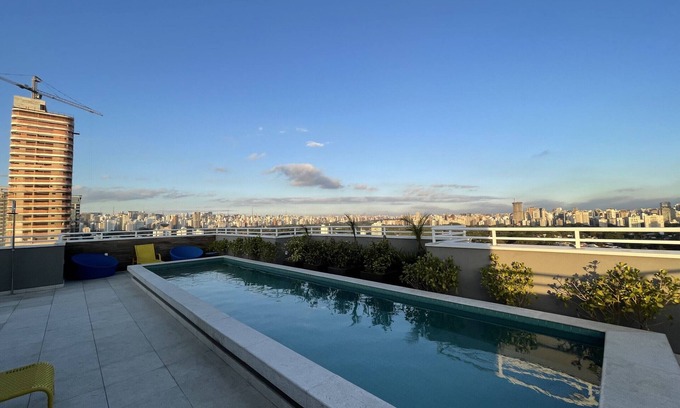 Pinheiros Apartment | Explore MC601 - Studio Faria Lima with Pool & Kitchen