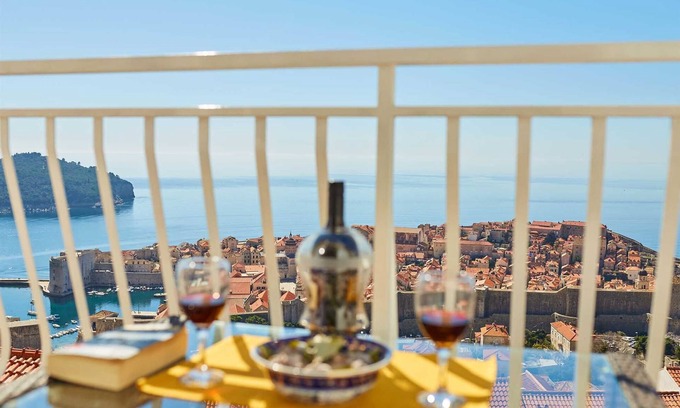 Municipality of Dubrovnik Apartment | Medzalin Double Room: Balcony & Sea View, Rated 10/10