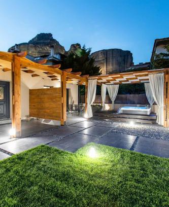 Kalambaka Villa | Exceptional Meteora Boutique Villa with Hot Tub & Family-Friendly