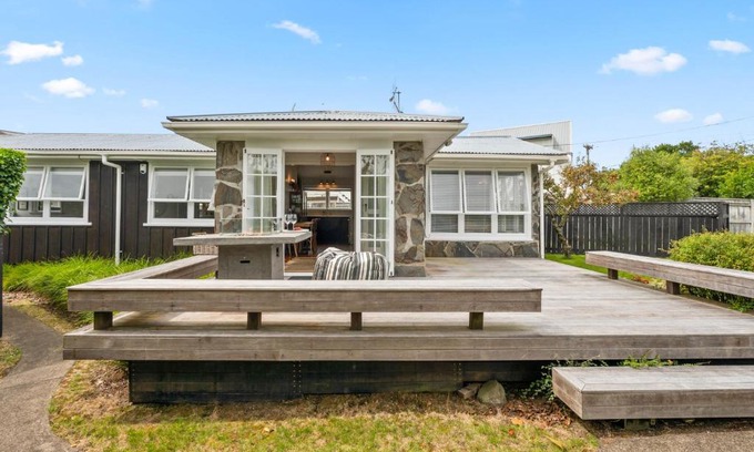 Rainbow Point House | Mid-Century Retreat - Family-Friendly Taupo Holiday Home