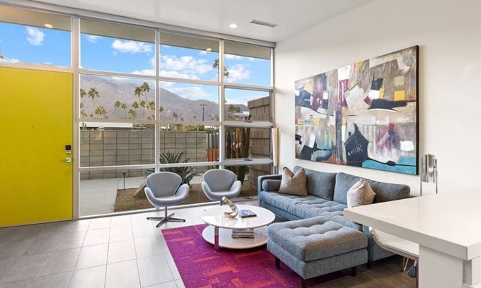 Palm Springs Condo | Mid Century Vibes: Pet Friendly Retreat Near Downtown Palm Springs