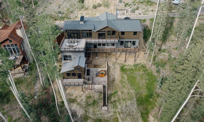 Mountain Village House | Minimalist Chalet Style Home by InvitedHome | Cedar Hot Tub