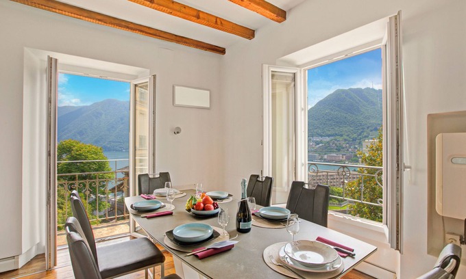 Lugano City-Centre Apartment | Scenic Mirador Del Lago with Oceanfront and Lake Views