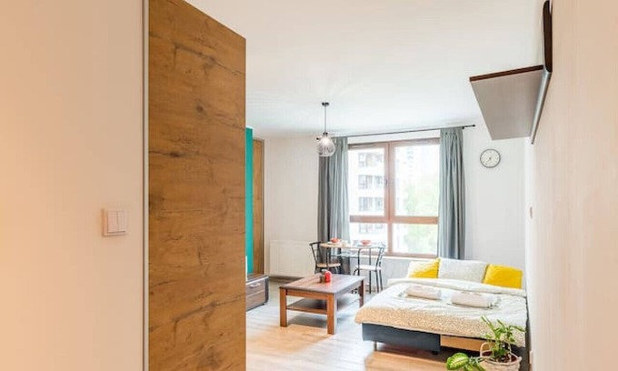 Krakow Apartment | Convenient Mistrzejowice Studio with Pet-Friendly Amenities