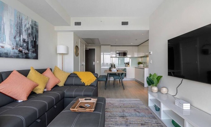 Victoria Park Condo | Modern 1BR with Spectacular Stampede Views & Great Amenities