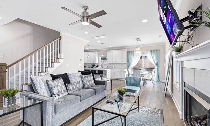 Sharonbrook House | Modern 4 BR/2.5 Bath Retreat Steps from Light Rail