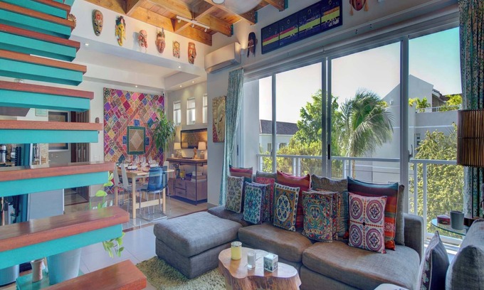 Punta Cana Village Apartment | Modern Artsy Penthouse with Rooftop Terrace for 6 Guests