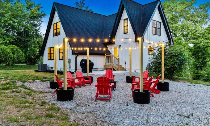 Crestwood House | Modern Bourbon A-Frame: Hot Tub, Firepit & Games Near Louisville