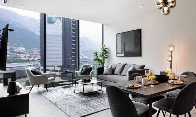 Monterrey Apartment | Modern Comfort: Pool, Gym & Mountain Views!