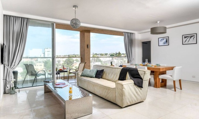 Herzliya Pituach Apartment | Relaxing Herzylia Get-A-Way with Pool & Family Amenities
