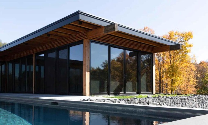 Hudson House | Modern Glass House Retreat with Pool & Catskill Views