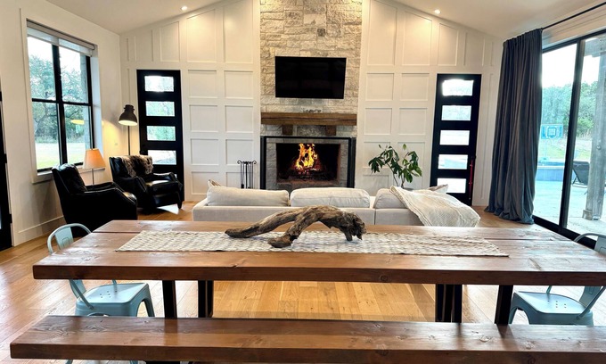 Travis Settlement House | Hill Country Retreat: Family-Friendly Escape with Pool & Spa