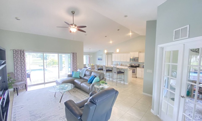 Pine Valley Villa | Modern Riverfront Villa with Heated Pool & Golf Access