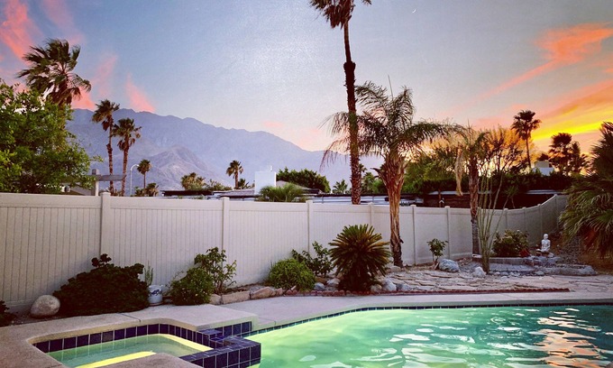 Racquet Club Estates House | Modern Oasis with Mountain Views and Private Hot Tub