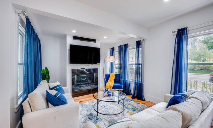 Milton Apartment | Modern Red Door Haven - Family-Friendly Near Boston