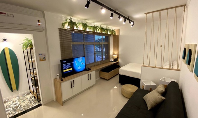Boqueirao Apartment | Beachfront Modern Studio with Kitchen & Breakfast Included