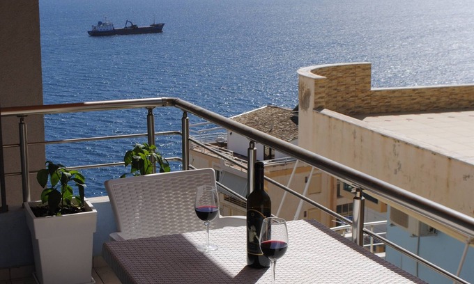Sarande Apartment | Modern Oceanfront Apartment with Large Balcony & Sea Views