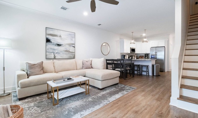 Lafayette House | Modern Townhome Retreat with Spa and Hot Tub Amenities