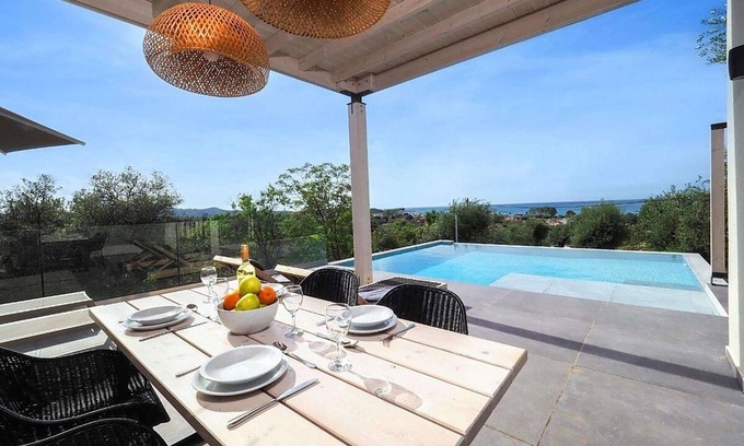 Roda Villa | Modern Villa with Private Pool & Ocean Views Near Beaches