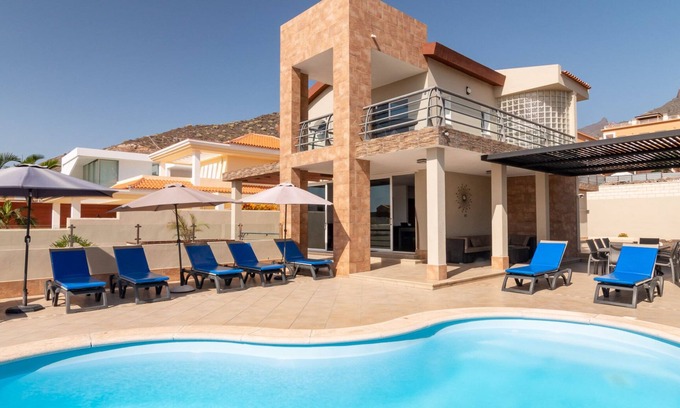 Costa Adeje Villa | Modern Villa with Private Heated Pool and Ocean Views