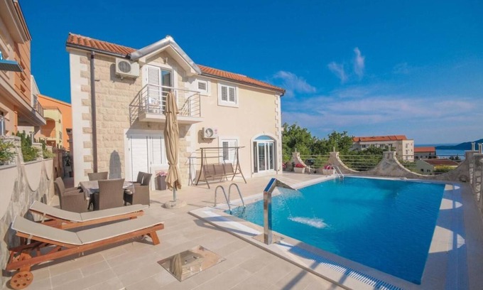 Becici Villa | Stylish Villa with Sea View and Private Pool Retreat