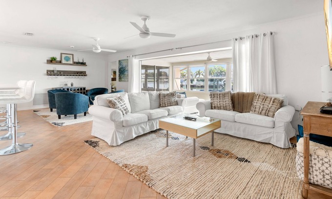Shore Acres House | Modern waterfront home w. heated private pool, 30-night min. stay